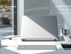 Laptop Elegan Bahan Aluminium Yang Kuat Dan Tidak Mudah Terkena Goresan